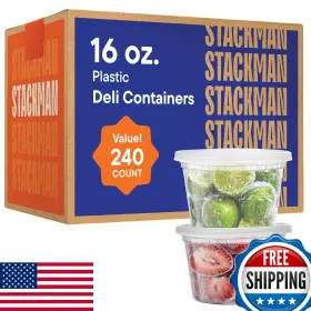 B0D9MQ7WD4 STACK MAN Deli Food Storage Containers Airtight