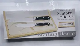 841314000740 STERLING HOME Box Santoku Knife Set Natural Wood