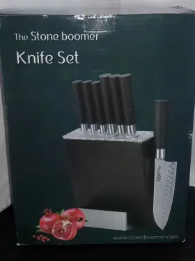 760412606893 STONE BOOMER Peice Knife Block Set