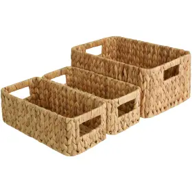 B0B42JHJ5K STORAGEWORKS Water Hyacinth Wicker Baskets Handles