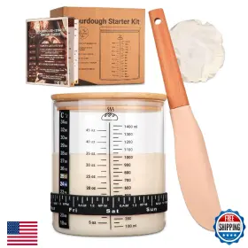 B0FPXR42C5 STRIRUMO Sourdough Starter Jar Glass Fermentation