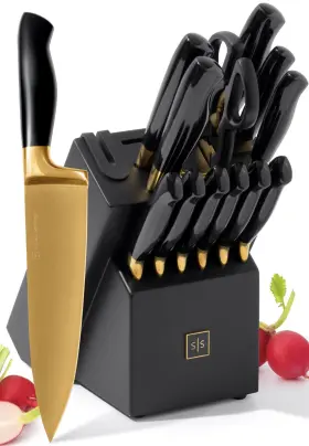 850043230878 STYLED SETTINGS Knife Set Block Sharpener Tang