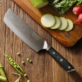 00201737102 SUNNECKO Classic Nakiri Knife Damascus Steel Chef