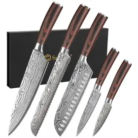 B0D6QYVR24 SUNNECKO Kitchen Knife Set Chef High Carbon Stain