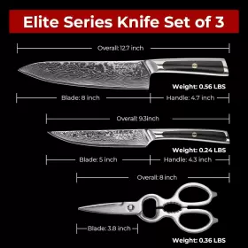 Z1370003S-04 SUNNECKO Kitchen Knives Set Utility Chefs Knife
