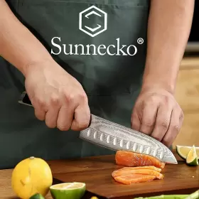 Z1370106S SUNNECKO Santoku Knife Damascus Steel Kitchen Meat #2