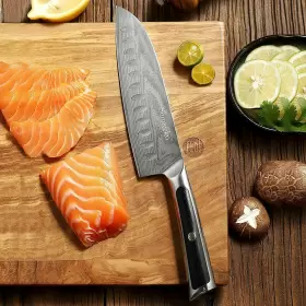 Z1370106S SUNNECKO Santoku Knife Damascus Steel Kitchen Meat #3