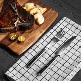 Z1420002S-1FS SUNNECKO Steak Knife Set Serrated Damascus Meat #3