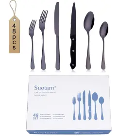 SUO-48PCS-STEAK SUOTARN Silverware Set Knives Steel Flatware
