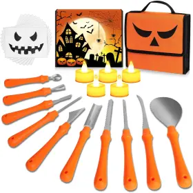 313448766812 SXJINGLIMY Halloween Pumpkin Carving Steel Kit