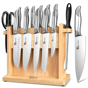 972822275147 SYOKAMI Kitchen Knife Set Block Magnetic Hol