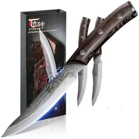 972822276175 SYOKAMI Steak Knives Set High Carbon Steel Serr