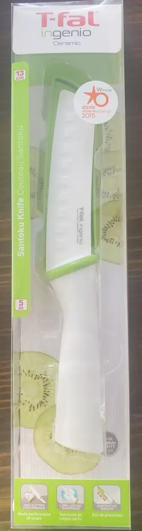 84215 T-FAL Santoku Chefs Ceramic Knife Culinary