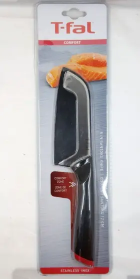 84245 T-FAL Kitchen Knife Santoku Blade Steel Handle Cover