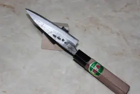 HC209 TADAYOSHI Kurouchi Petty Knife Steel Chestnut Handle