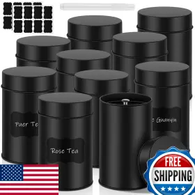 B0C2VM95F9 TANLADE Tea Tin Canister Round Airtight Lid Double