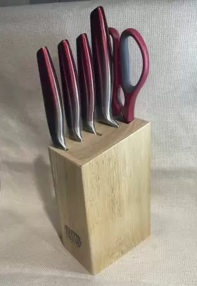 738363570427 TASTY Kitchen Knife Set Block