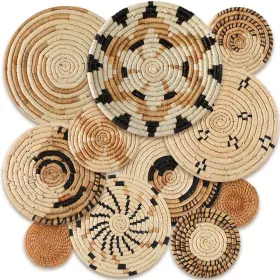 B0F3DF2DZQ TATUO Boho Wall Basket Bulrush Art Set