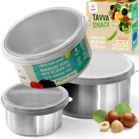 B09KQZ8NJM TAVVA Kids Steel Leakproof Snack Lunch Containers