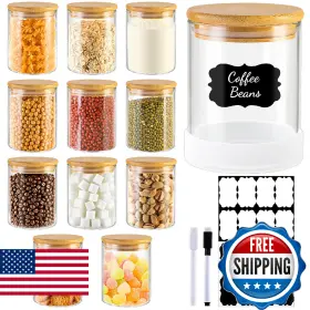 B0DZNFCD4T TBWIND Round Glass Storage Containers Lids Pack