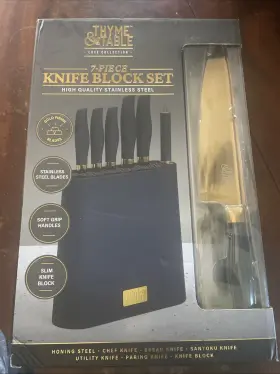 196557192005 TEAVLI Thyme Table Luxe Block Knife Set Blades