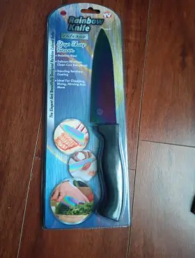 814387024166 TEKNO Rainbow Chefs Knife Stays Sharp Forever Tv