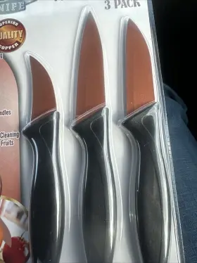 TEK279 TEKNO Copper Coated Steel Paring Knife Set Sharpening #2