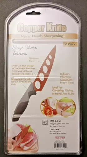 TEK810 TEKNO Copper Knife Pack Steel Stays Sharp Forever #3