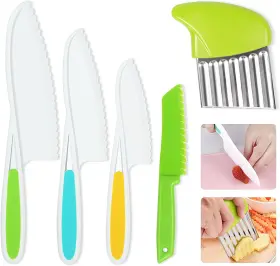 445005140161 TELLSHUN Kids Knife Set Safe Knives Child Crink