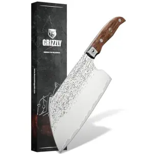 850054145512 THE COOKING GUILD Serbian Cleaver Knife Grizzly