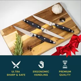 196852405169 THE DINNER PONY Serrated Steak Knives Set Edge #2