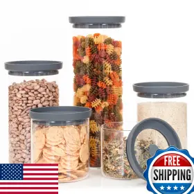 B0CLCS7GRC THE HAZEL PANTRY Glass Airtight Food Storage Lids