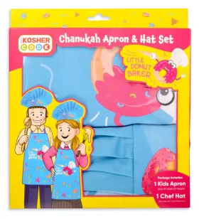 061312051329 THE KOSHER COOK Hanukkah Kids Chef Set Hat Apron