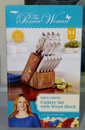 PWS142769314009 THE PIONEER WOMAN Cutlery Set Wood Block