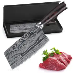 778299871389 THEEXECVA Cleaver Knife Ultra Sharp Meat Butcher