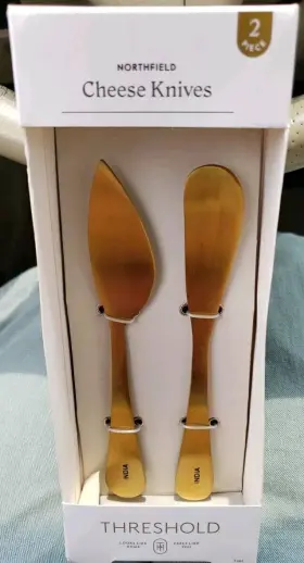191908181851 THRESHOLD Cheese Knife Set Steel Pvd Finish