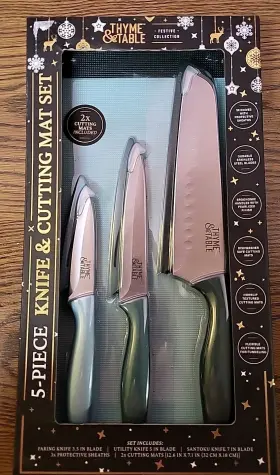 196557043918 THYME TABLE Festive Knife Cutting Mat Set
