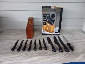 TT0032 THYME TABLE Knife Set Kitchen Block Steel