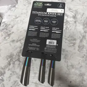 WM1806 THYME TABLE Titanium Iridescent Rainbow Knife Set #2