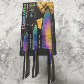 WM1806 THYME TABLE Titanium Iridescent Rainbow Knife Set