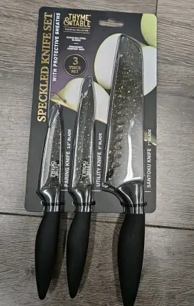 WM1953R THYME TABLE Speckled Knife Set Santoku Utility Knives