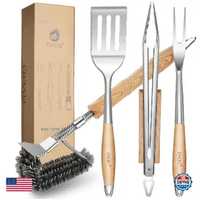 B0D46DQ9BJ TIVOLI Bbq Grilling Tool Set Steel Spatula Tongs
