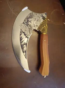 TKNIFE021-ULU TIVOLI Knife Pizza Cutter Axe Viking Butcher