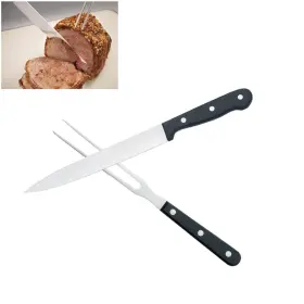 791742704331 TIYOORTA Steel Carving Knife Set Meat Turkey Bbq