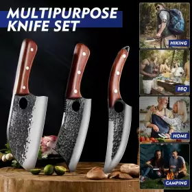 767700200672 TOPFEEL Butcher Knife Set Forged Serbian Chef #3