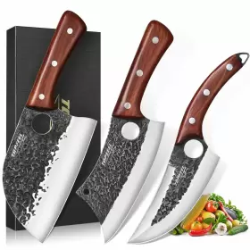 767700200672 TOPFEEL Butcher Knife Set Forged Serbian Chef