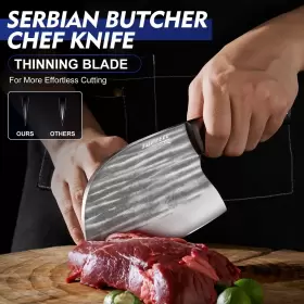767700200689 TOPFEEL Butcher Cleaver Knife Set Serbian Chef #2
