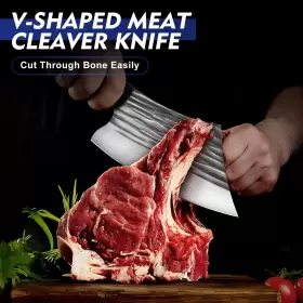 767700200689 TOPFEEL Butcher Cleaver Knife Set Serbian Chef #3