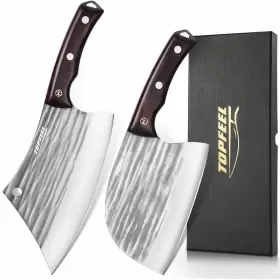 767700200689 TOPFEEL Butcher Cleaver Knife Set Serbian Chef