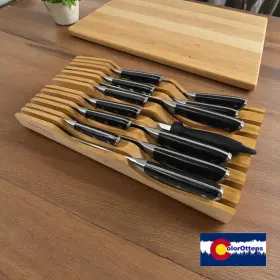 782944444569 TOPFEEL Steel Kitchen Knife Set Drawer Block